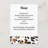 Boerderij Bruiloft Koeienhuid Print Informatiekaartje (Achterkant)