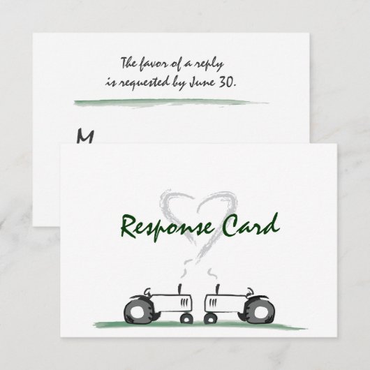 Boerderij bruiloft RSVP Kaart: Classic Style (Voorkant / Achterkant)