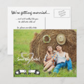 Boerderij Bruiloft Save the Date Briefkaart: Volle Aankondigingskaart (Voorkant / Achterkant)