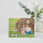 Boerderij Bruiloft Save the Date Briefkaart: Volle Aankondigingskaart (Staand voorkant)