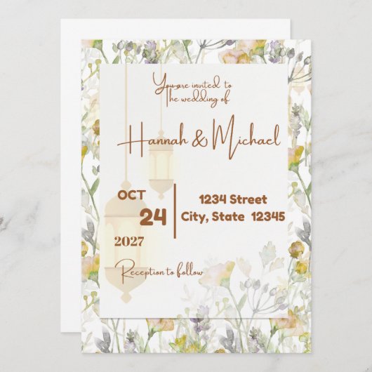 Boerderij bruiloft uitnodiging (Voorkant / Achterkant)