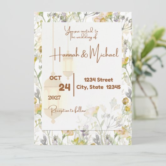 Boerderij bruiloft uitnodiging (Staand voorkant)