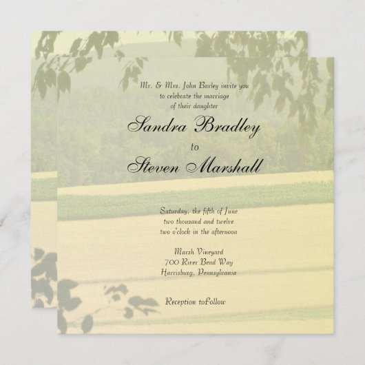 Boerderij bruiloft uitnodigingen (Voorkant / Achterkant)