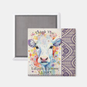 Boerderij bruiloft witte koe dank je magneet (Voorkant / Achterkant)