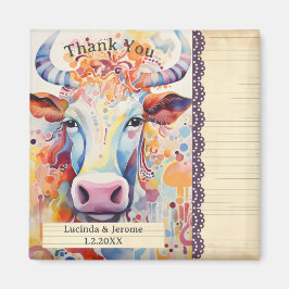 Boerderij Bruiloft Witte Koe Dank u Magneet