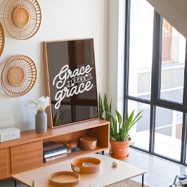 Boerderij bruin Christelijke Grace op genade Poster