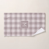 Boerderij Buffalo Check Plaid Beige Monogram Bad Handdoek (Handdoek)