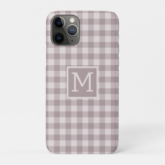Boerderij Buffalo Check Plaid Beige Monogram Case-Mate iPhone Case (Achterkant)