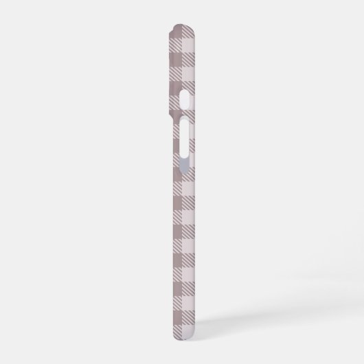 Boerderij Buffalo Check Plaid Beige Monogram iPhone 16 Hoesje (Linkerkant)