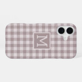 Boerderij Buffalo Check Plaid Beige Monogram iPhone 16 Hoesje (Achterkant horizontaal)
