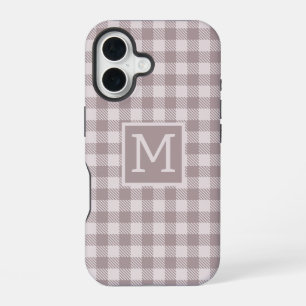 Boerderij Buffalo geruite beige monogram iPhone 16 Hoesje