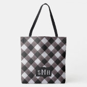 Boerderij Buffalo Plaid Check 3 Letter Monogram Tote Bag (Voorkant)