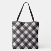 Boerderij Buffalo Plaid Check 3 Letter Monogram Tote Bag (Achterkant)