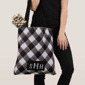 Boerderij Buffalo Plaid Check 3 Letter Monogram Tote Bag (Dichtbij)