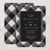 Boerderij Buffalo Plaid Check bruiloft receptie Kaart (Voorkant / Achterkant)