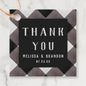 Boerderij Buffalo Plaid Check Dank u Bedankjes Labels (Voorkant)