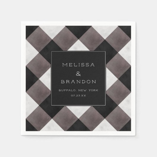 Boerderij Buffalo Plaid Check Trouwdiner Servet (Voorkant)