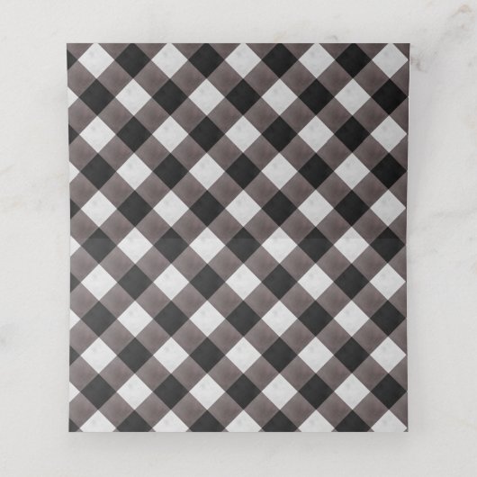 Boerderij Buffalo Plaid Check Trouwtafel Nummer Plaatskaartje (Binnenkant ongevouwen)