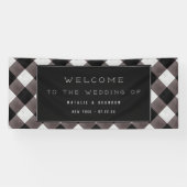 Boerderij Buffalo Plaid Check Wedding Welkom Spandoek (Horizontaal)