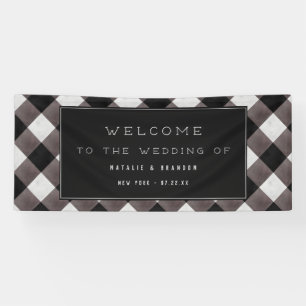 Boerderij Buffalo Plaid Check Wedding Welkom Spandoek