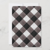 Boerderij Buffalo Plaid Geruite Trouwreceptie Kaart (Achterkant)