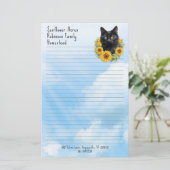 Boerderij Cat Zonnebloemen Lijnbedrijf Briefpapier (Staand voorkant)
