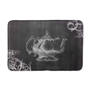 Boerderij Chalkboard Franse land thee pot Badmat