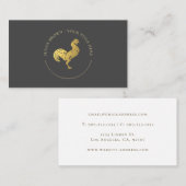 Boerderij Chic Kaart – Minimalistische Gouden Haan Visitekaartje (Voorkant / Achterkant)