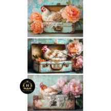 Boerderij Chic Kip & Pioen Decoupage
