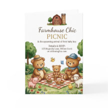 Boerderij Chic Picknick Uitnodiging