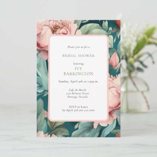 Boerderij Chic Roze Groen Vrijgezellenfeest w/QR C Kaart (Staand voorkant)