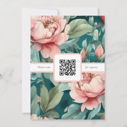 Boerderij Chic Roze Groen Vrijgezellenfeest w/QR C Kaart (Achterkant)