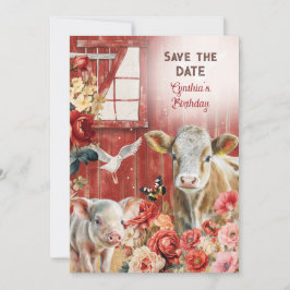 Boerderij Chic Save the Date Kaart