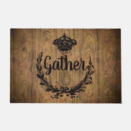 Boerderij Chic Schuur Hout herfst krans Verzamelen Deurmat (Voorkant)