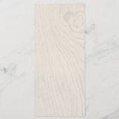 Boerderij Chic | Wit Hout en Hart Bruiloft Menu (Achterkant)