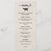 Boerderij Chic | Wit Hout met Koe Bruiloft Menu (Voorkant)