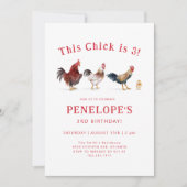 Boerderij Chicken Dit Chick Verjaardagsfeest Kaart (Voorkant)