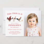 Boerderij Chicken Dit Kuiken Verjaardag Party Foto Kaart (Voorkant)