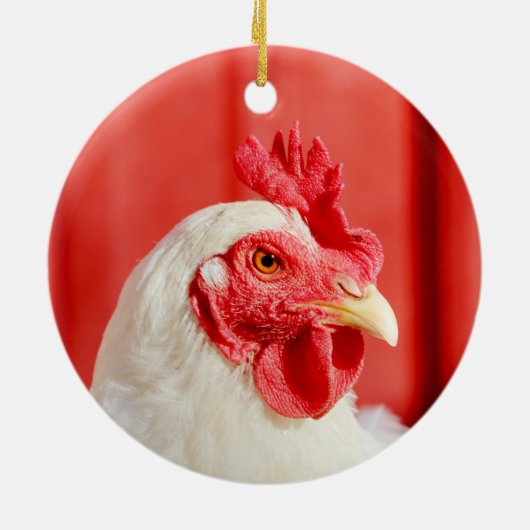 Boerderij Chicken Keramisch Ornament (Achterkant)