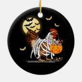 Boerderij Chicken Mummy Pumpkin Jack O Lantern Hal Keramisch Ornament (Achterkant)