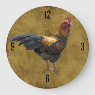 Boerderij Chicken Rooster Rustic Country Barnyard Grote Klok
