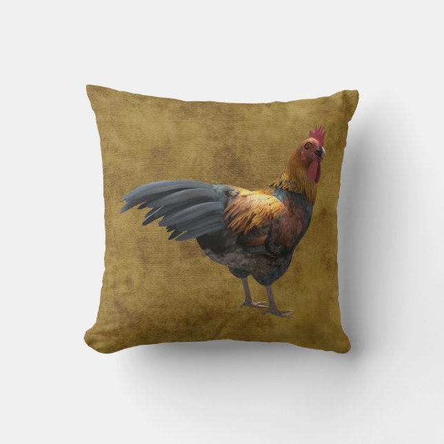 Boerderij Chicken Rooster Rustic Country Barnyard  Kussen (Voorkant)