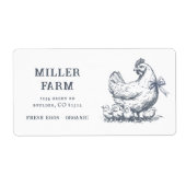 Boerderij Chicken Script Egg Carton Label (Voorkant)
