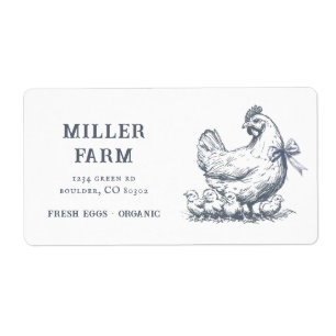 Boerderij Chicken Script Egg Carton Label