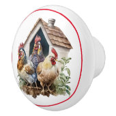 Boerderij Chickens Red Barn Land Keramische Knop (Rechts)