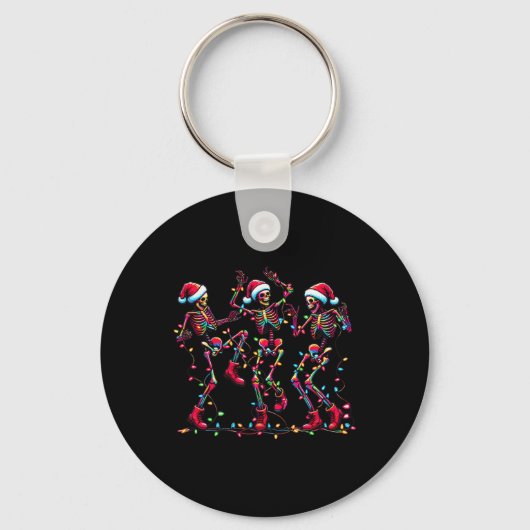 Boerderij Christmas Dancing Skeleton Funny Pyjamas Sleutelhanger (Voorkant)