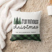 Boerderij Christmas Plaid familienaam Kussen (Deken)