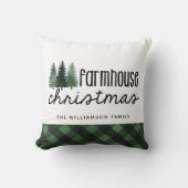 Boerderij Christmas Plaid familienaam Kussen (Voorkant)