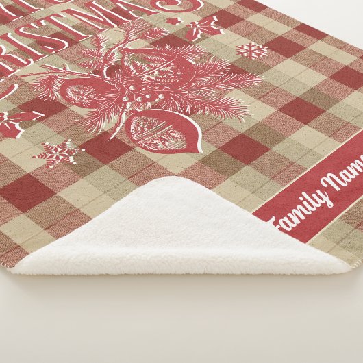  Boerderij Christmas Plaid Familienaam Sherpa Deken (3/4)