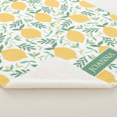 Boerderij Citrus Lemon Pattern Monogram Bright Lan Sherpa Deken (3/4)